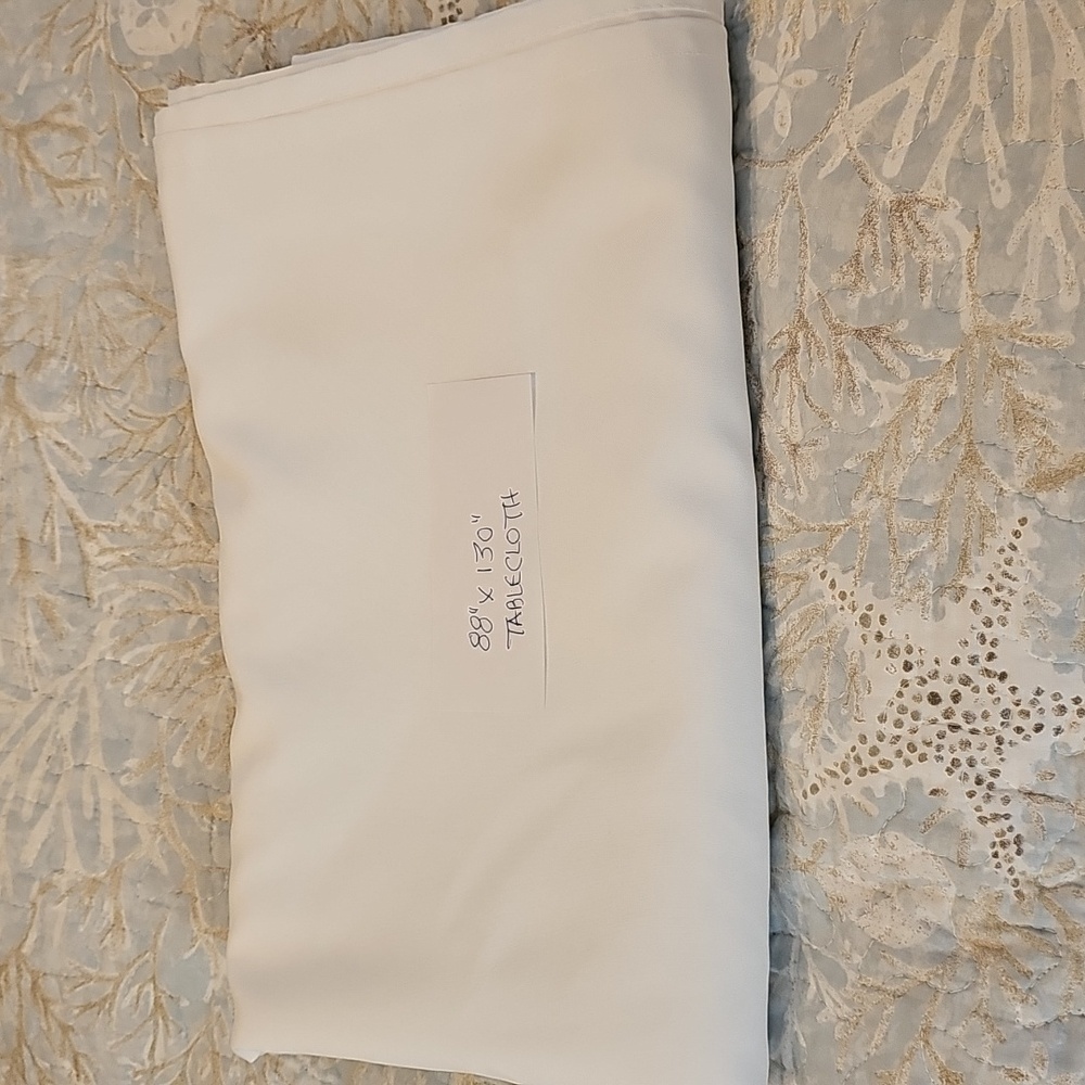 UTOPIA New White Tablecloth 88"x130" Rectangle